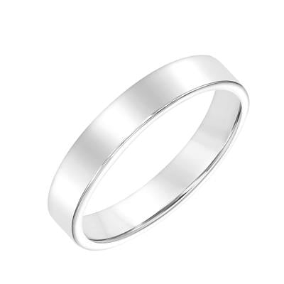 Ladies 14kt White Gold 5mm Flat Wedding Band