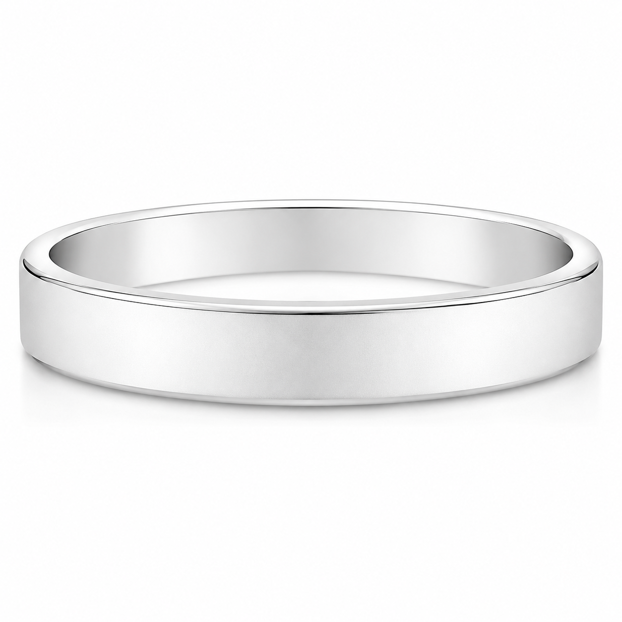 Ladies 14kt White Gold 5mm Flat Wedding Band