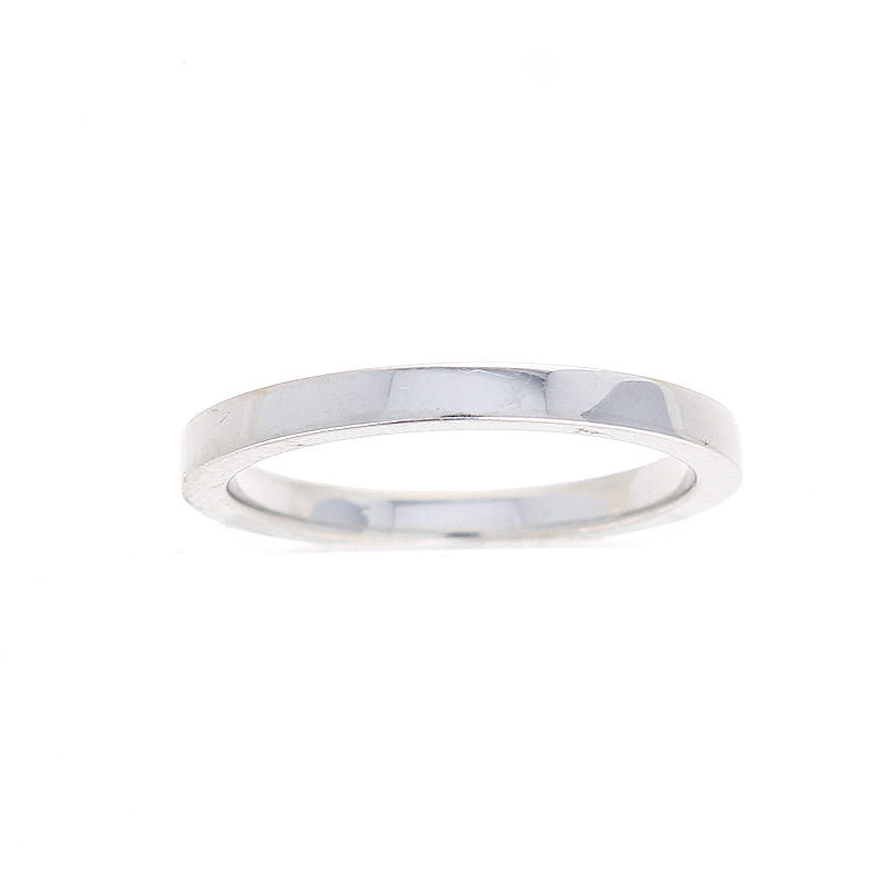 Ladies Platinum 2mm Flat Wedding Band