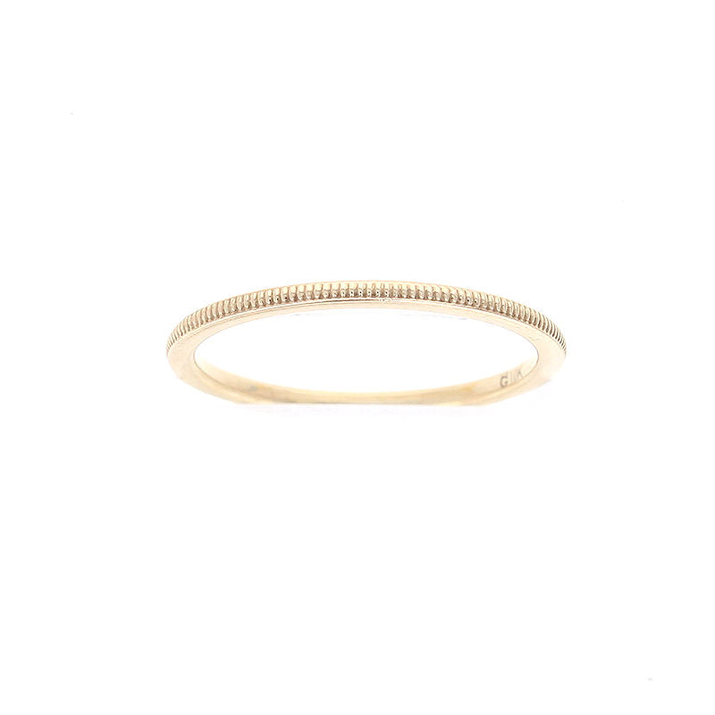 Ladies 10kt Yellow Gold Beaded Wedding Band