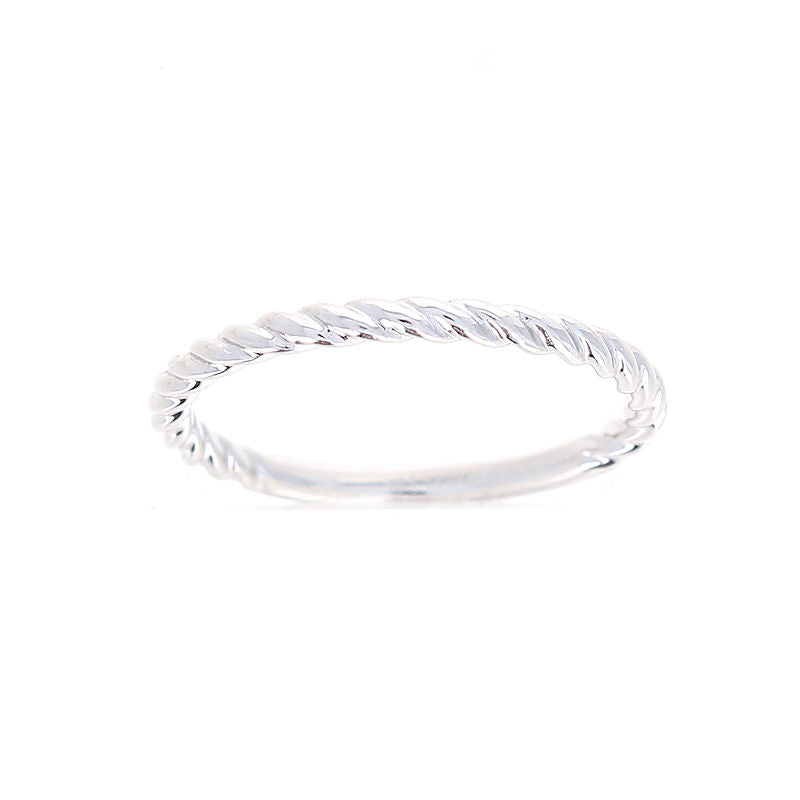 Ladies 14kt White Gold Twist Wedding Band
