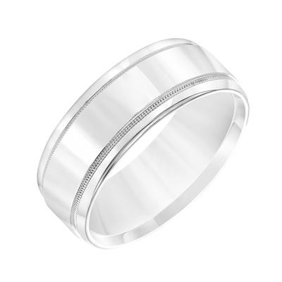 Men's Platinum 8.25mm Milgrain Wedding Band