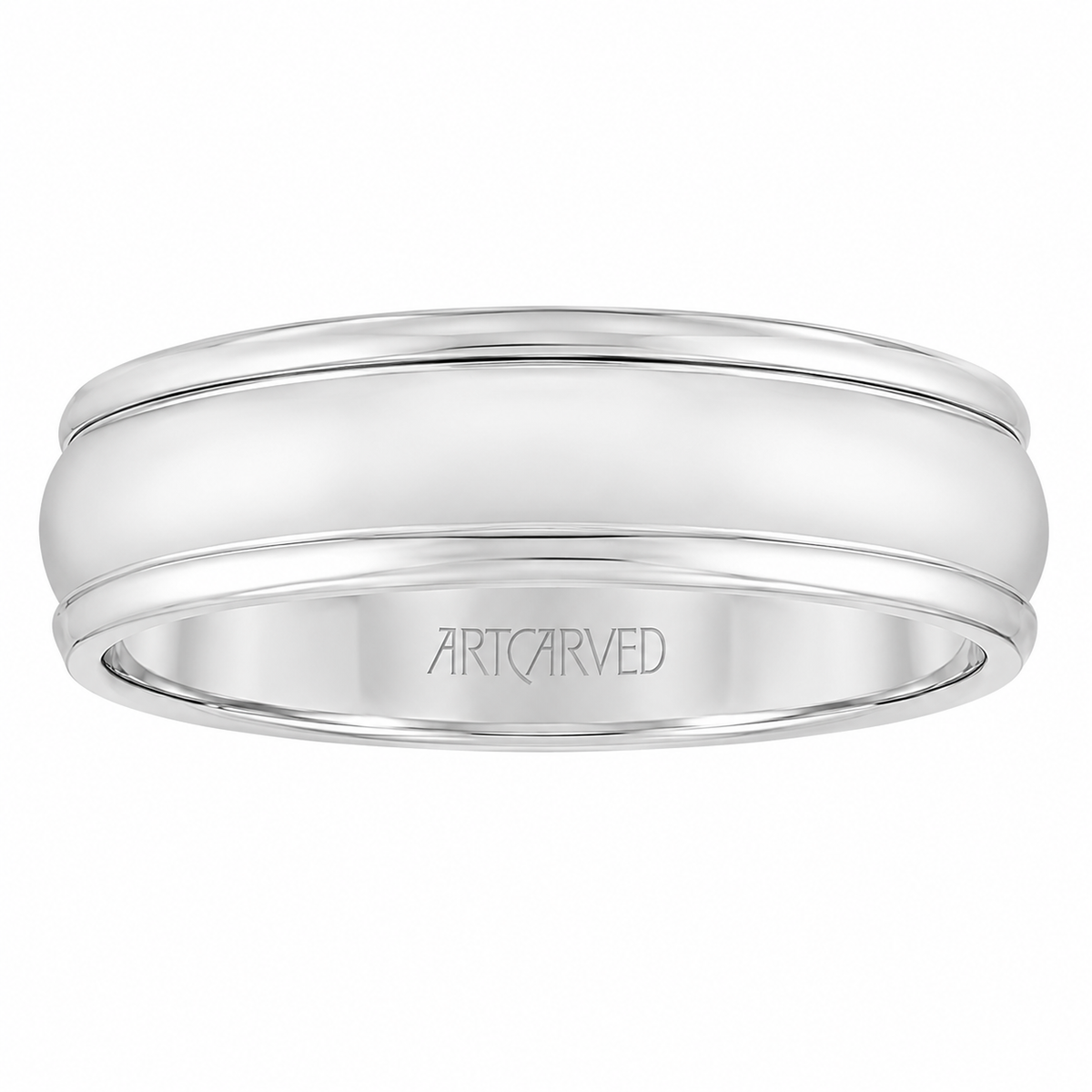 Mens 14kt White Gold 6mm Wedding Band