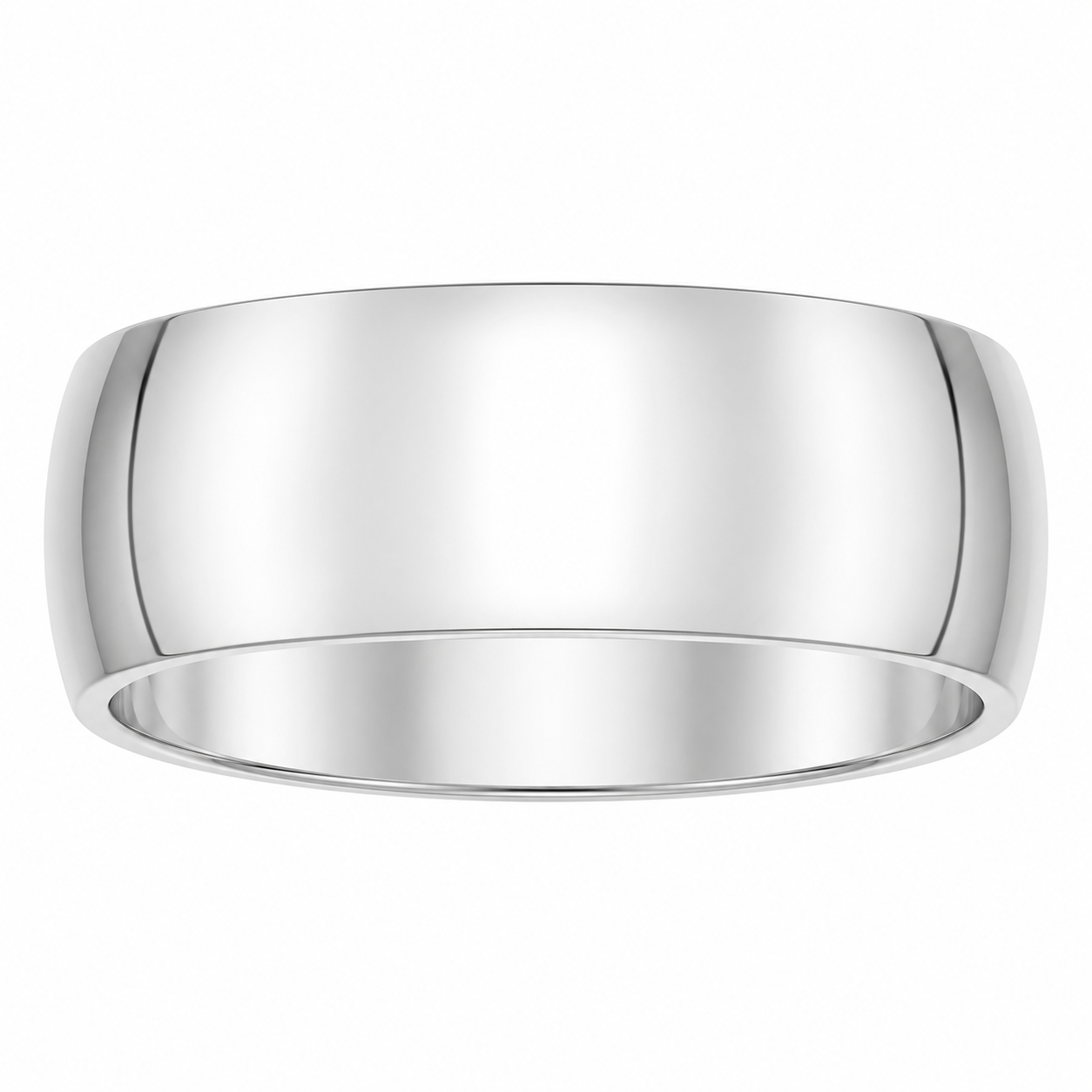 Mens 14kt White Gold 10mm Wedding Band