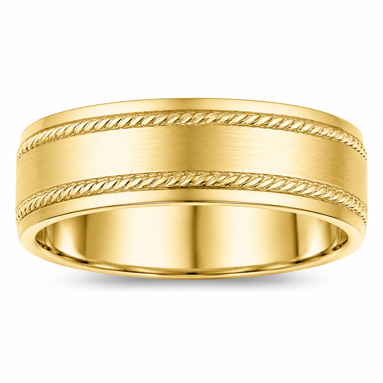 Mens 14kt Yellow Gold 6mm Wedding Band