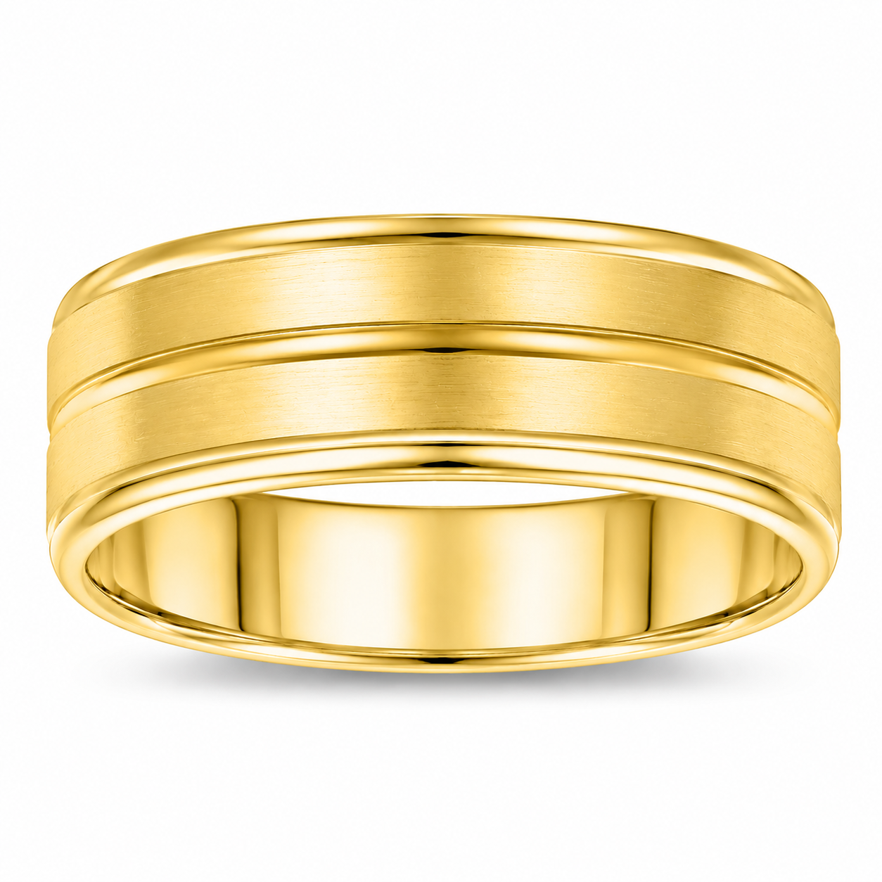 Mens 14kt Yellow Gold 7mm Gold Wedding Band