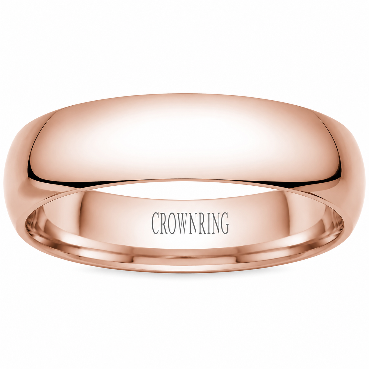 Mens 14kt Rose Gold 7mm Wedding Band
