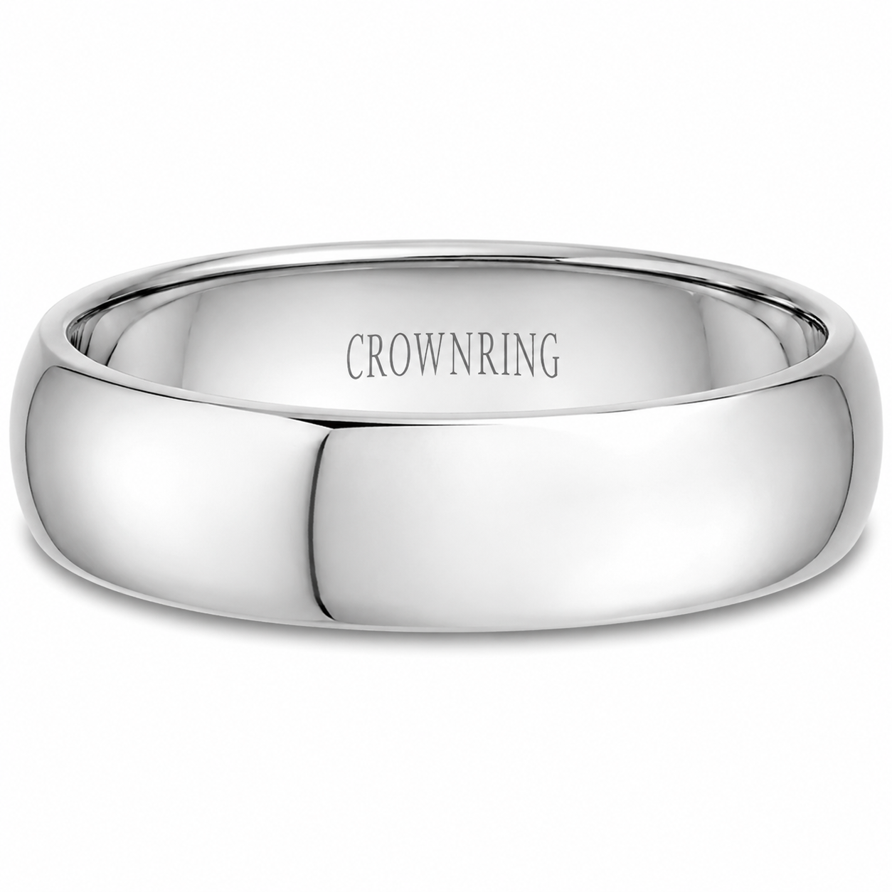 Mens 14kt White Gold 8mm Wedding Band
