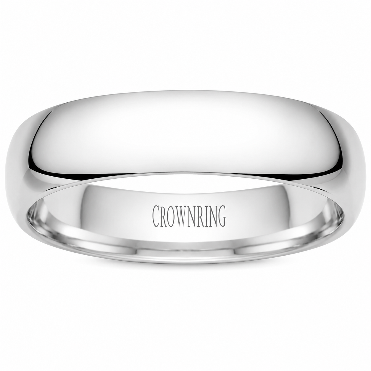 Mens 14kt White Gold 5mm Wedding Band