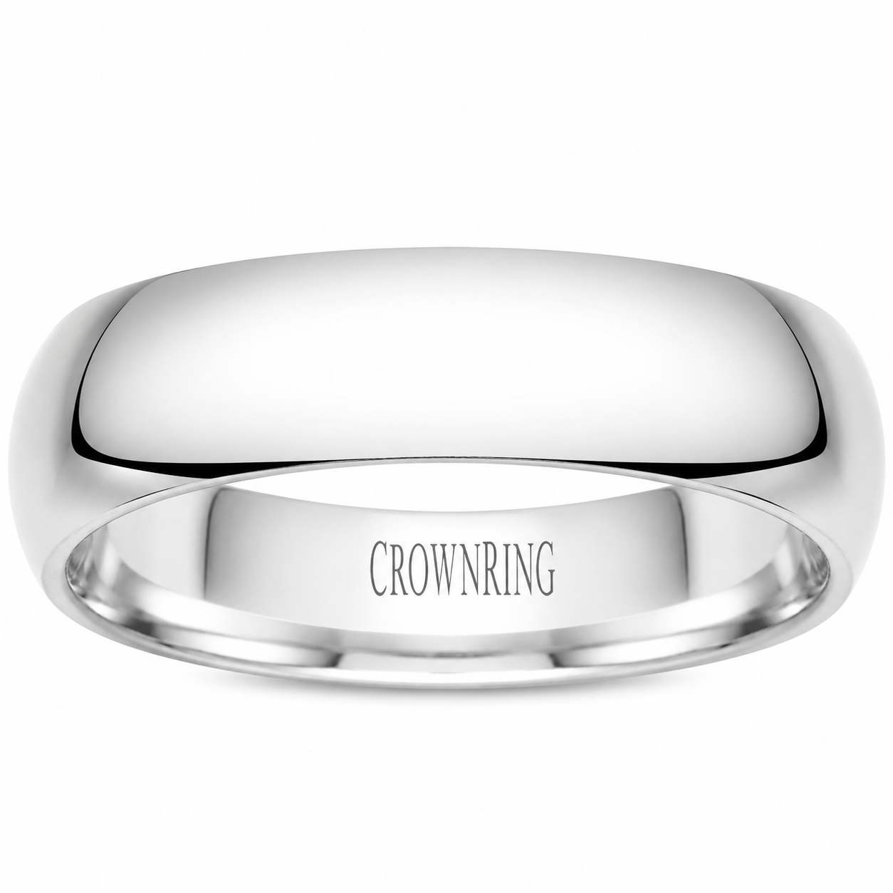 Mens 14kt White Gold 7mm Wedding Band