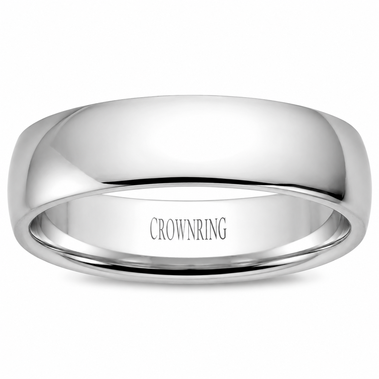 Mens 10kt White Gold 7mm Wedding Band