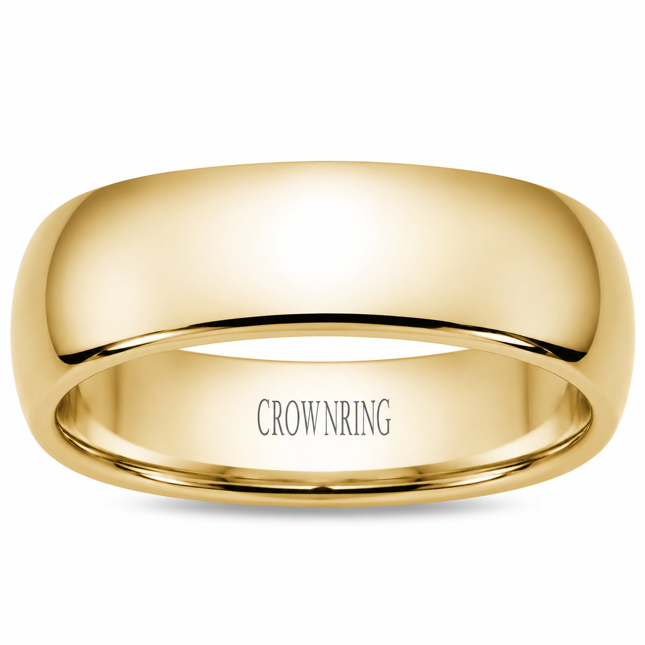 Mens 10kt Yellow Gold 8mm Wedding Band