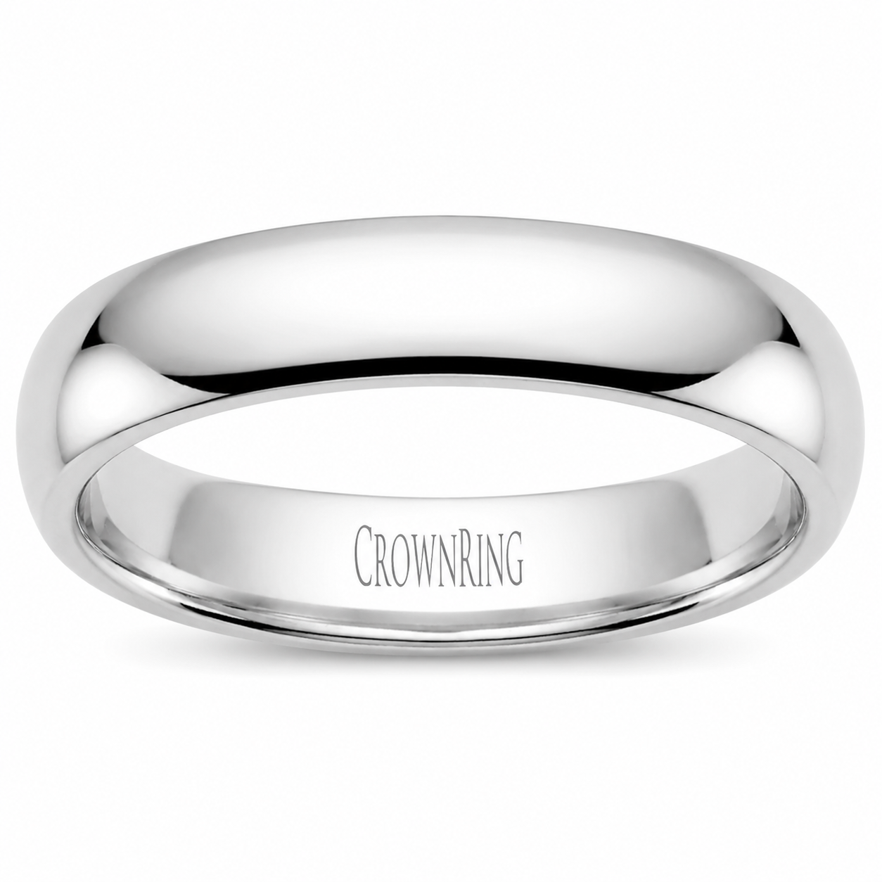Mens 14kt White Gold 5mm Wedding Band
