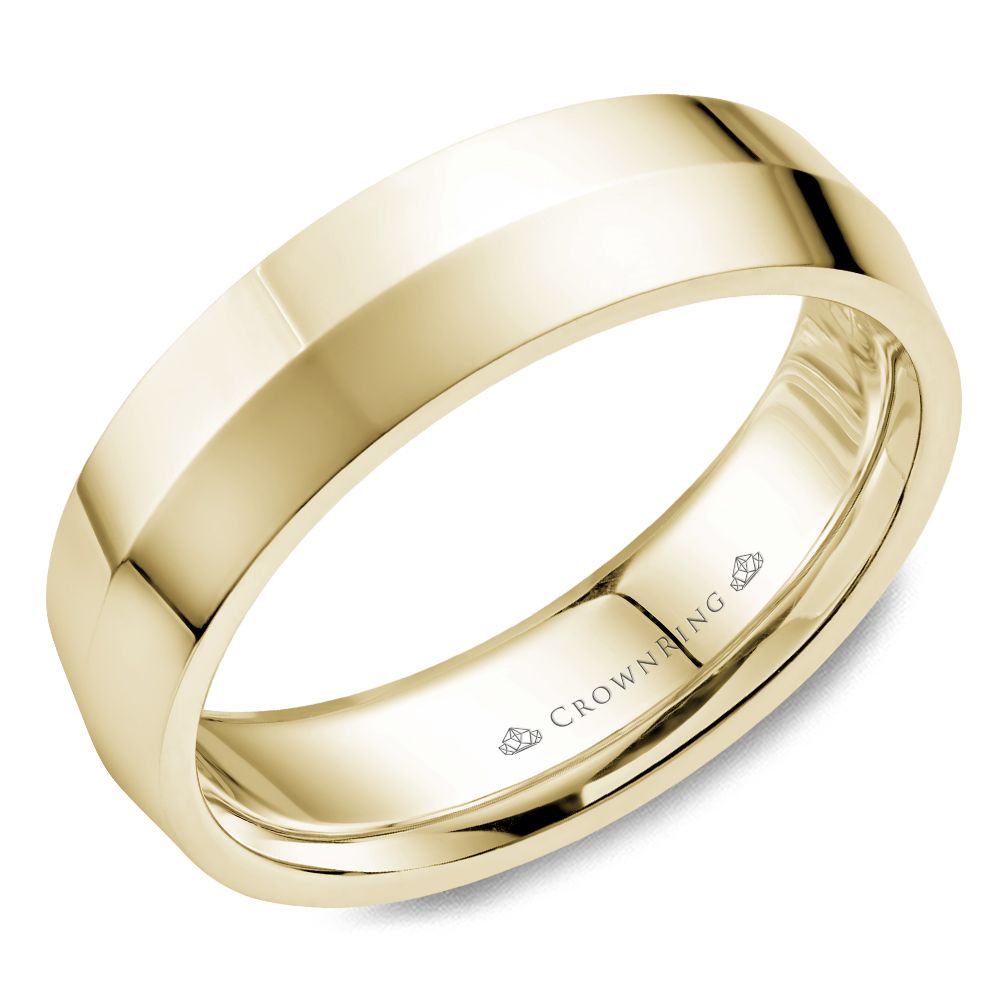 Men's 14kt Yellow Gold 6mm Knife Edge Wedding Band