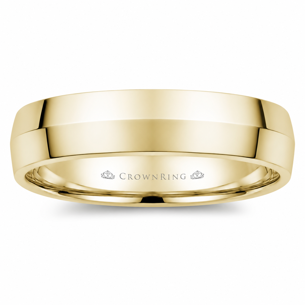 Mens 10kt Yellow Gold 6mm Knife Edge Wedding Band