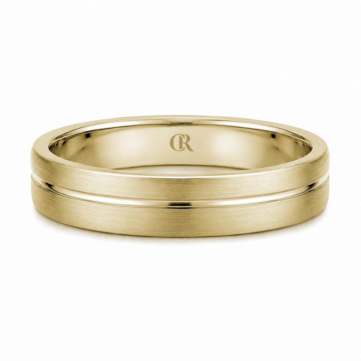 Mens 14kt White Gold 5mm Sandpaper Wedding Band