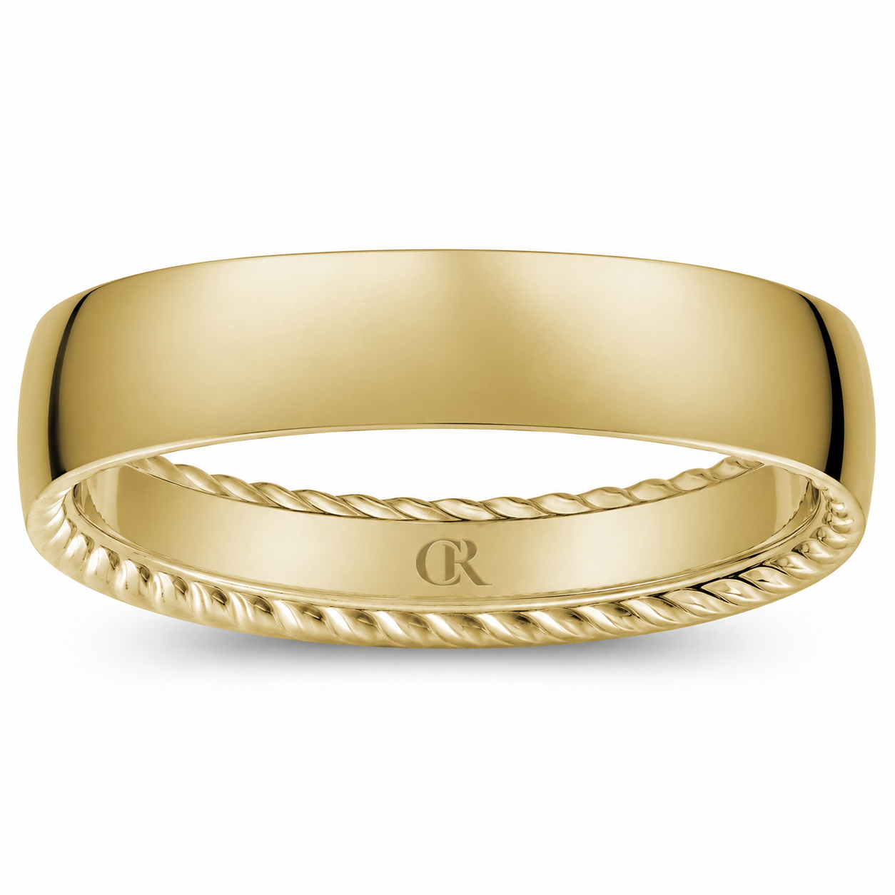 Mens 14kt Yellow Gold 5mm Wedding Band