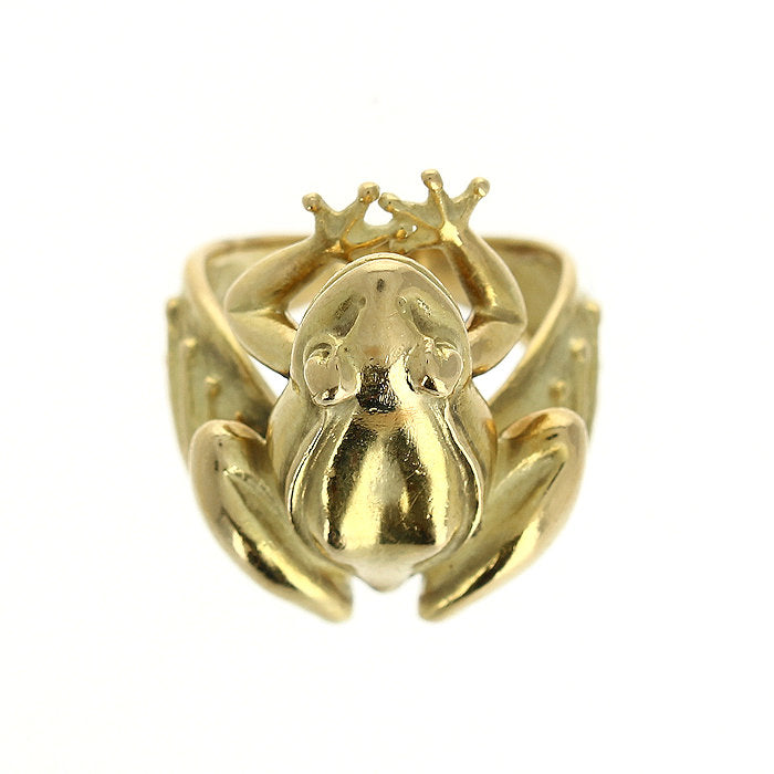 Ladies 18kt Green Gold Frog Ring