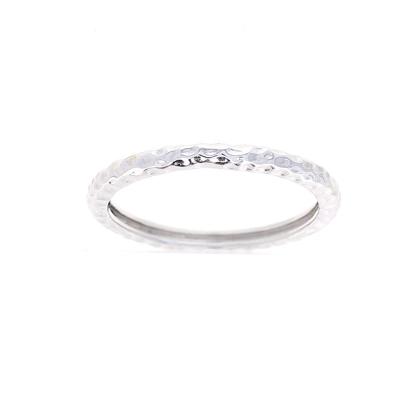 Ladies 14kt White Gold Hammered Wedding Band