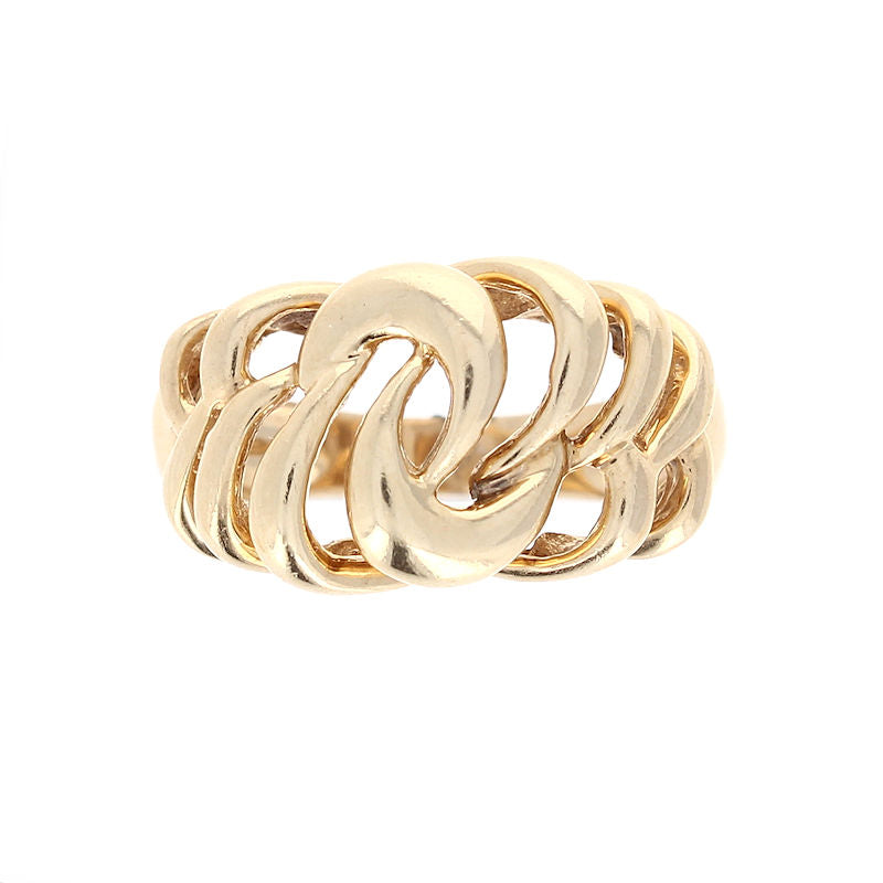 Ladies 14kt Yellow Gold Cut Out Dome Ring