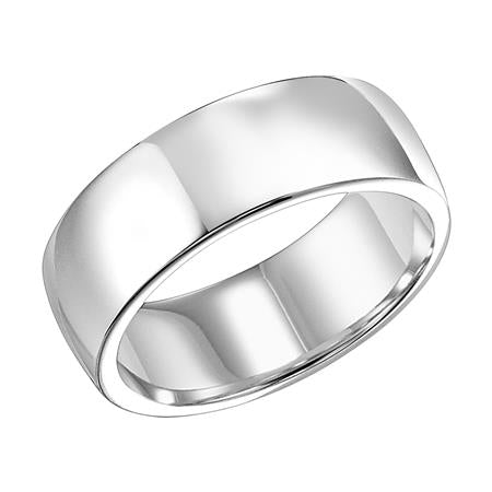 Men's 18kt White Gold 8.06mm Half-Round Wedding Band