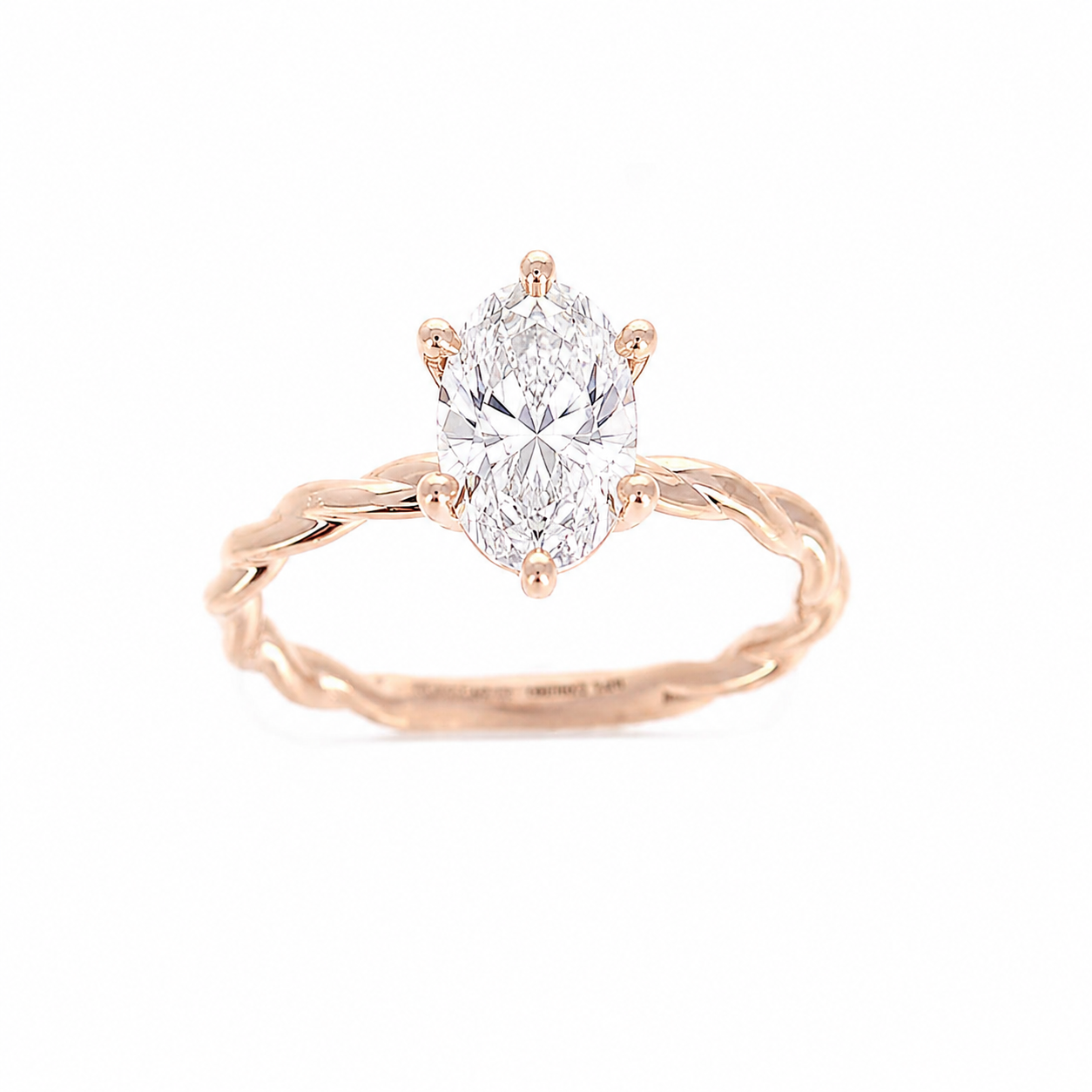 Ladies 14kt Rose Gold Solitaire Engagement Ring Setting