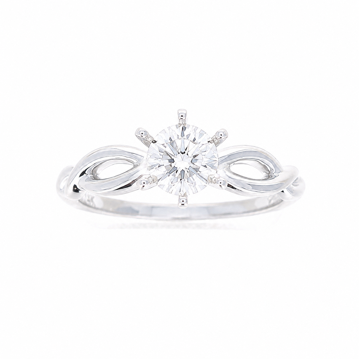 Ladies 14kt White Gold Infinity Band Engagement Ring Setting