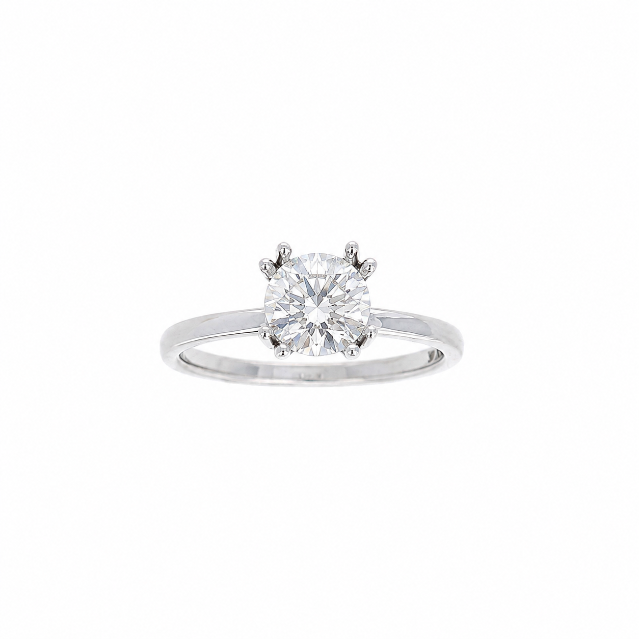 Ladies 14kt White Gold Solitaire Engagement Ring Setting