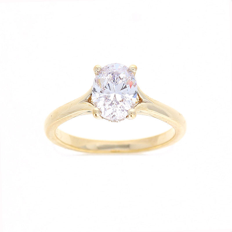 Ladies Oval Split Shank Engagement Ring Sample Setting