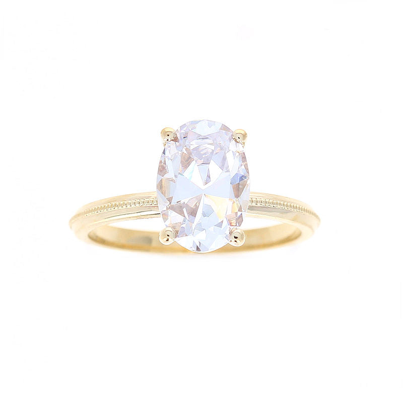 Ladies 14kt Yellow Gold Oval Cut Diamond Engagement Ring Sample Setting