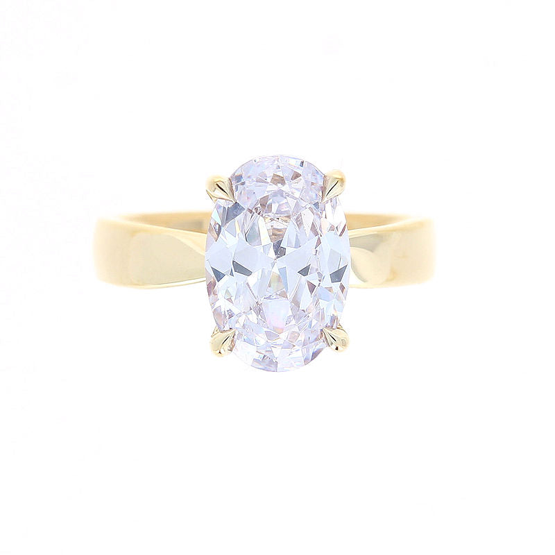 Ladies 14kt Yellow Gold Oval Diamond Engagement Ring Sample Setting