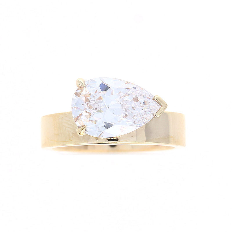 Ladies 14kt Yellow Gold Pear Shaped Diamond Engagement Ring Sample Setting