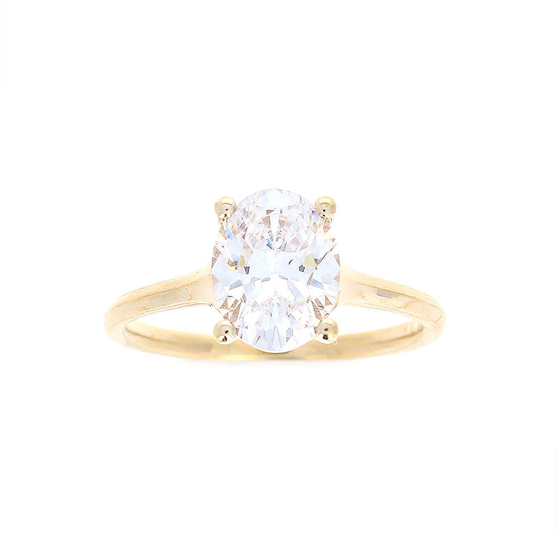 Ladies 14kt Yellow Gold Solitaire Oval Cut Diamond Engagement Ring Sample Setting