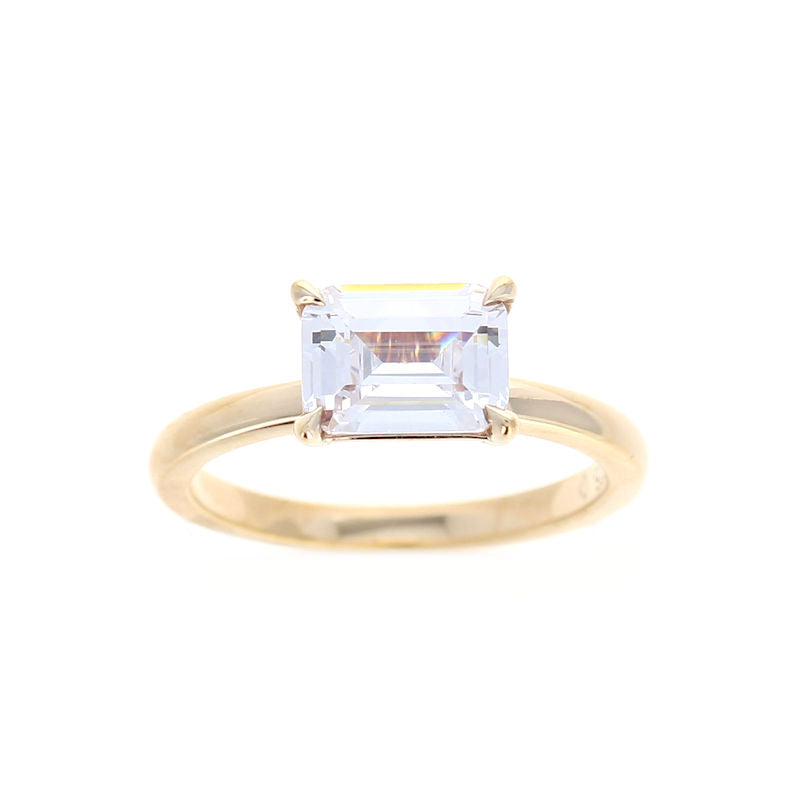 Ladies 14kt Emerald Cut Diamond Engagement Ring Sample Setting