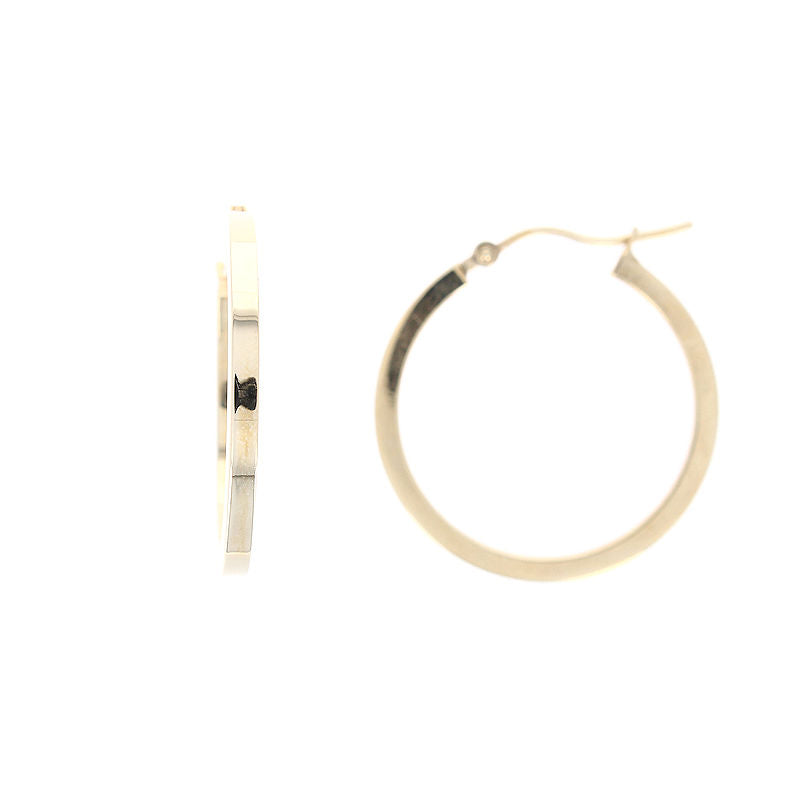 Ladies 14kt Yellow Gold 2mm Hoop Earrings