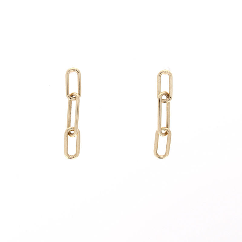 Ladies 14kt Yellow Gold Paperclip Earrings