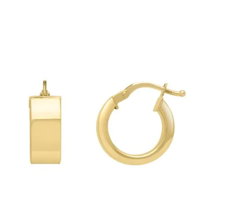 Ladies 6mm 14kt Yellow Gold Band Hoop Earrings