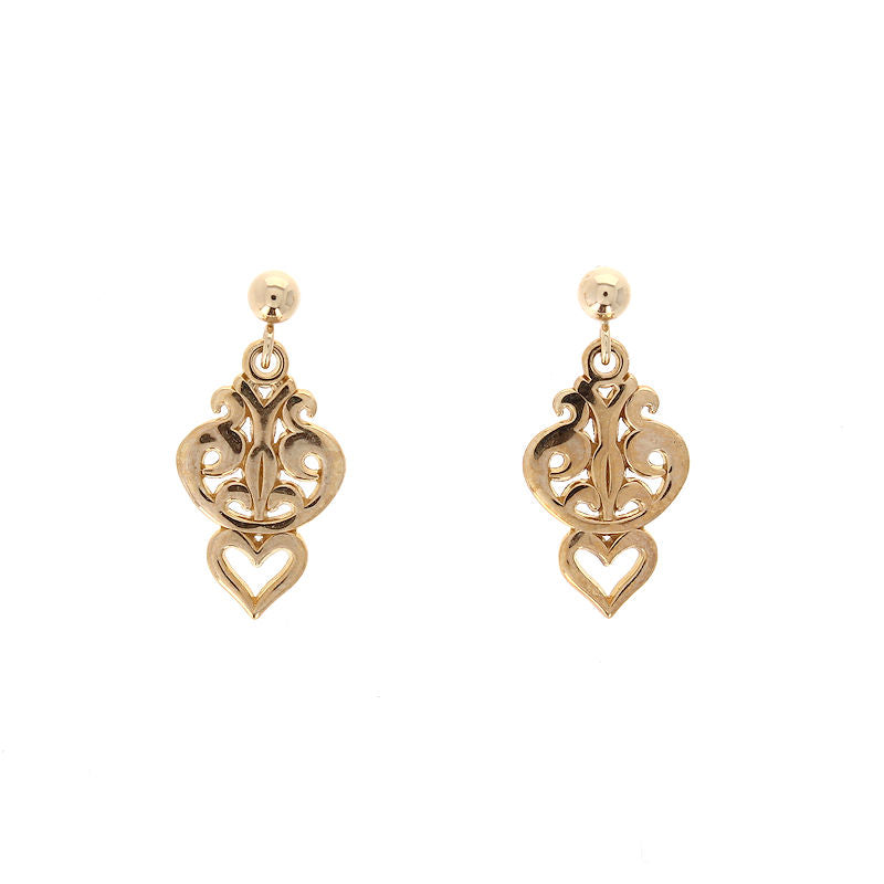 Ladies 14kt Yellow Gold Scroll Earrings