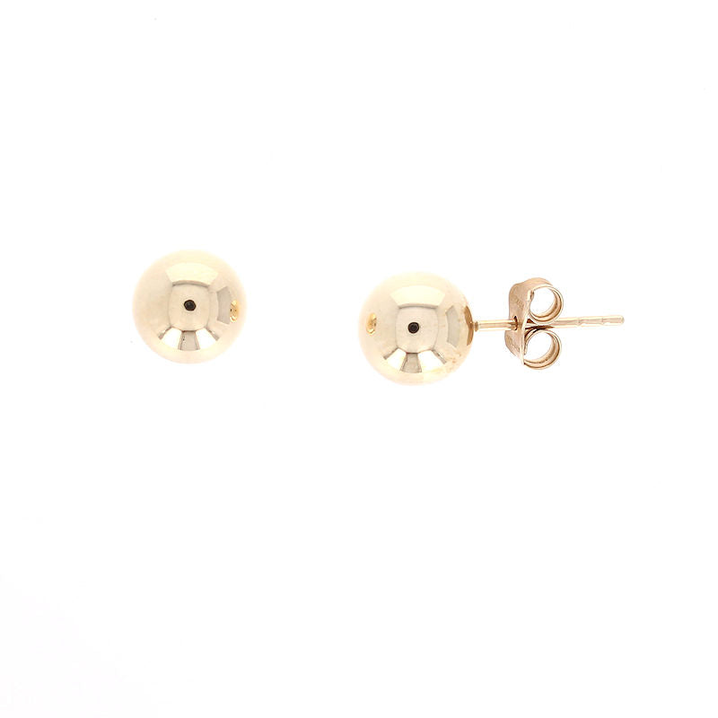 Ladies 14kt 8mm Ball Stud Earrings