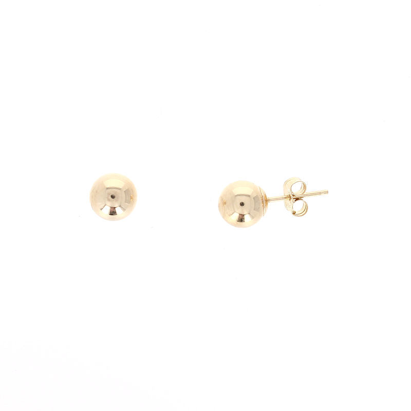 Ladies 14kt Yellow Gold 6mm Ball Stud Earrings