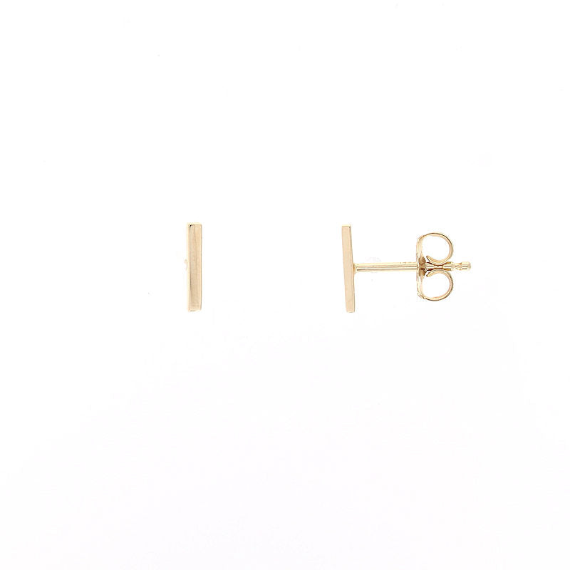 Ladies 14kt Yellow Gold Bar Stud Earrings