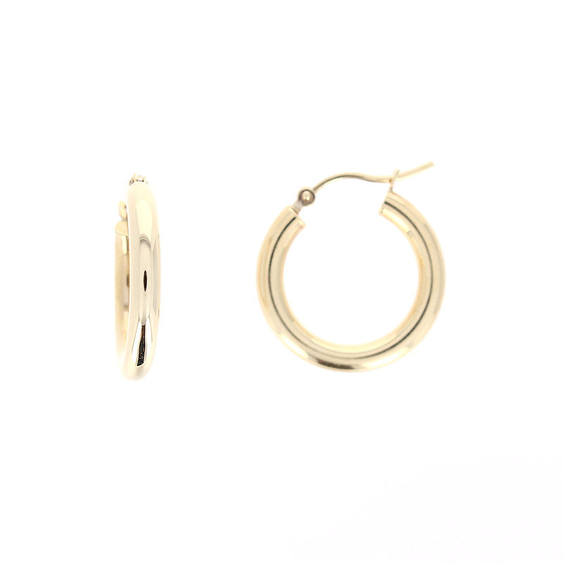 Ladies 14kt Yellow Gold 3mm Hoop Earrings