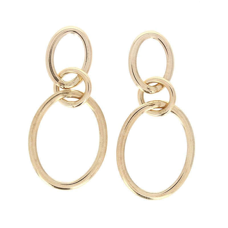 Ladies 10kt Yellow Gold Oval Earrings