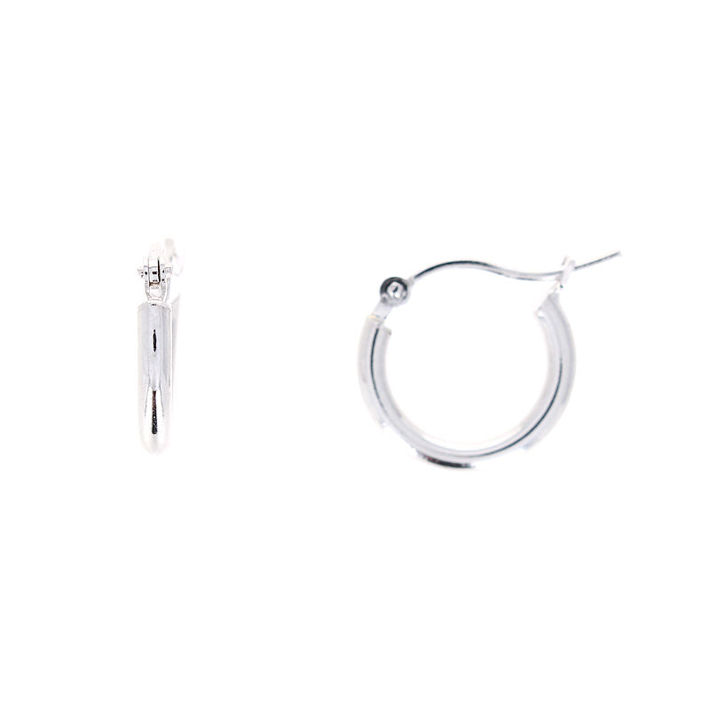 Ladies 14kt White Gold Huggie Earrings