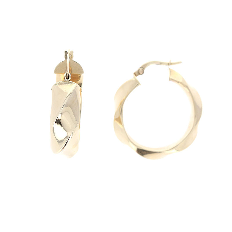 Ladies 14kt Yellow Gold Geometric Hoop Earrings