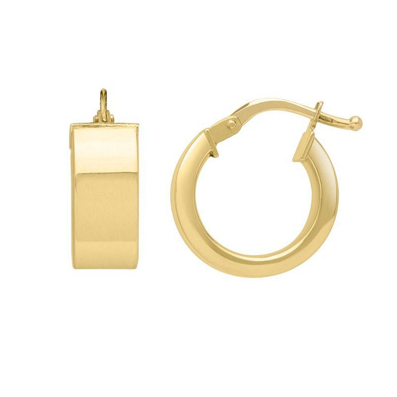 Ladies 6mm 14kt Yellow Gold Band Hoop Earrings