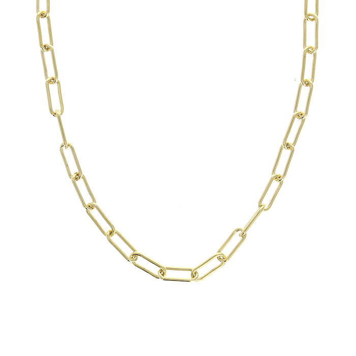 Ladies 14kt Yellow Gold Paperclip Necklace