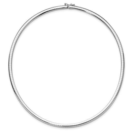 Ladies 14kt White Gold 6mm Omega Chain Necklace