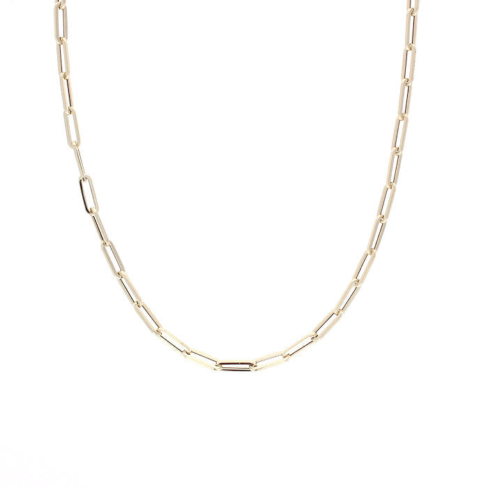 Ladies 14kt Yellow Gold Paperclip Necklace