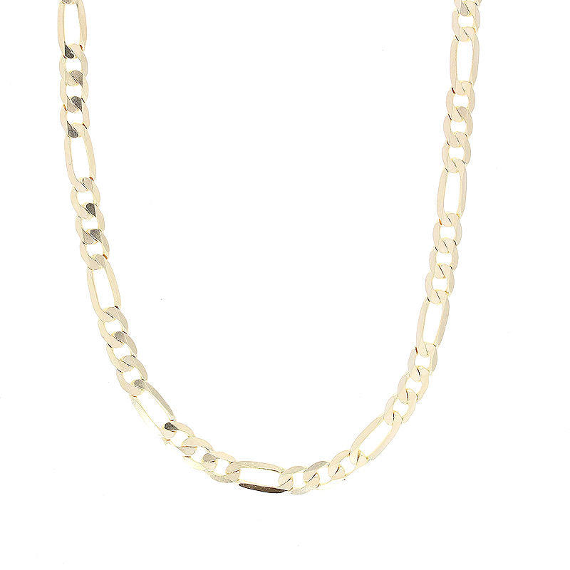 Mens 14kt Yellow Figaro Link Chain